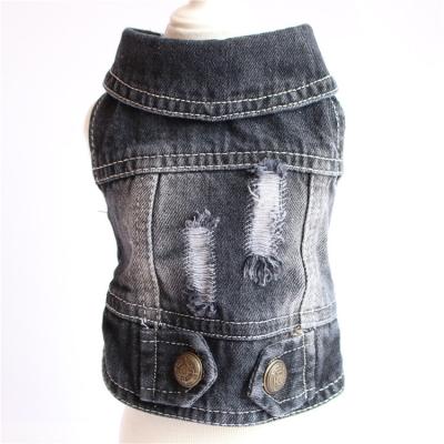 China Viable Wholesale Spring And Summer Fashion Dog Clothes Lattice Vest Dog Denim Jacket for sale