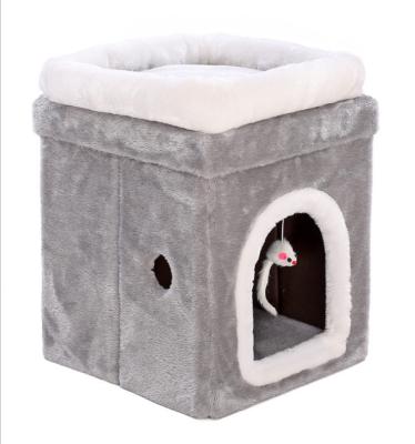 China Sustainable Cat Supplies Eco Friendly Pet Comfort Beds Cat Cave House Foldable Cat Cave for sale