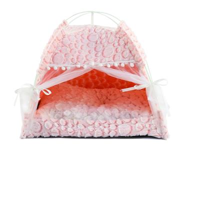 China Sustainable Felt Removable Washable Mat Cat Tent Plush Cat Pet Cave House Cat Bed for sale