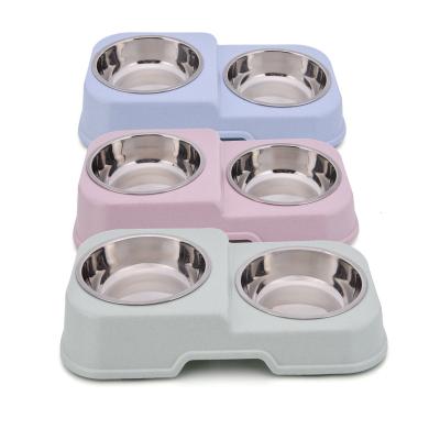 China Double Bowl Personality Size Automatic Portable Dog Bowls Design Eco-Friendly Plastic Pet Bowls for sale