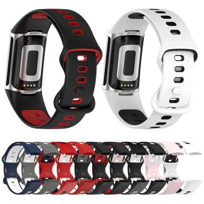 China Silicone Rubber Watch Band For Bit Fit Charge 5 Fitness Replacement Wristband Sport Bands Soft Strap For Bit Fit Charge 5 Smart for sale