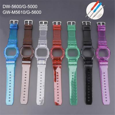 China For Casio G-SHOCK DW5600/GW-M5610/5000 Resin Replacement Watch Strap+Case For G-Shock DW-5600/5000 GW-M5610 G-5600 Refit Wrist Band Bracelet Accessories Casio GLX-5600 for sale