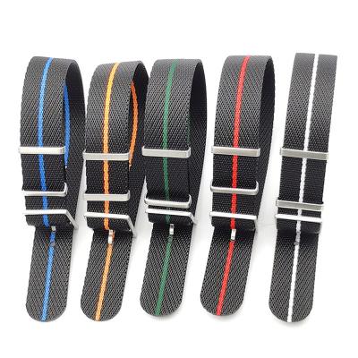 China Waterproof NATO Zulu Watchband Stripe Nylon Braided ABS 20mm 22mm Wrist Band Sports Strap Accessories For Watchband for sale