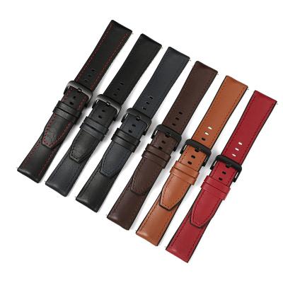 China For Most Clock 20mm 22mm Flat Silicone Interface Watch Strap Quick Release Wrist Band Women Women Leather Strap For Samsung Huawei Garmin Smart Watches for sale