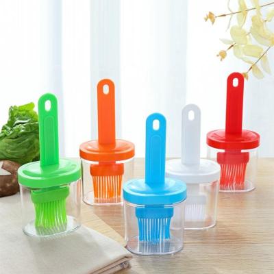 China Plastic Silica Gel Silicone Barbecue Brush Food Oil Bottle + Spices Pepper Condiment Serving Jars Plastic Storage Container Kitchen Supplies GRILL Pastry New for sale