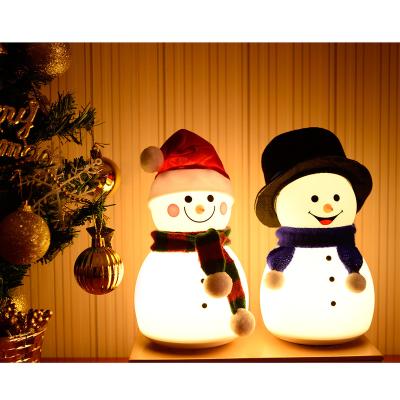 China Silicone Snowman Silicone Night Light Bedroom Eye Protection Sleep Children's Room Color Night Light Children's Gift for sale