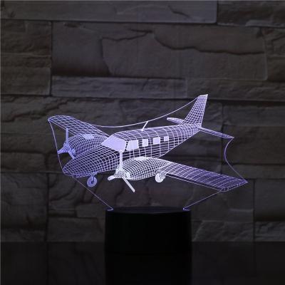 China Hallway Airplane Touch/Remote Control Stereo Acrylic Night Light LED 7 Colors Change Bedroom Lamp Boys Birthday Gift GX1783 for sale