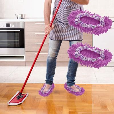 China Stocked Floor Cleaning Removable Washable Mopping Shoes Lazy Mopping Slippers Mop Covers Heat And Strength Cleaning Mopping Cloth for sale