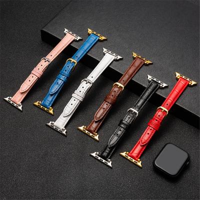 China For Apple Watch iwatch 1 Se 2 3 4 5 6 Buckle Genuine Leather Strap For Apple Watch Band 42mm 38mm 40mm 44mm Men Women Slim Wrist Strap For Series 2 from iWatch Se 3 4 5 6 for sale