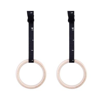 China Bodybuilding gymnastic rings with straps Pull Up Body Building Gymnastics Equipment Rings for sale