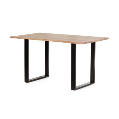 China Kitchen Furniture Folding Compiled Wood Panel Dining Table With Metal Frame for sale