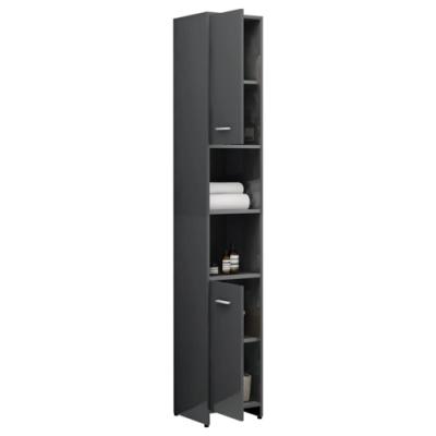 China Modern Gray High Gloss Bathroom Cabinet Storage Shelf Furniture Closet Unit for sale