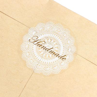 China Waterproof Custom White Lace Seal Sticker Label Decorative Stickers Transparent PVC Hand Made Scrapbook To Gift Sticker Diy for sale