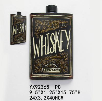 China AMERICA 2020 Newly Vintage Metal Bottle Sign-Whiskey Wall Mounted Embossed Bottle Signs for sale