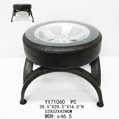 China Environment Best Sellers Grass Tire Shape Coffee Table Friendly Design For Bar for sale