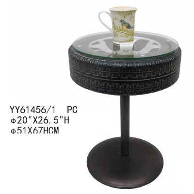 China Hot sale environment friendly tire theme round modern coffee table for decor for sale