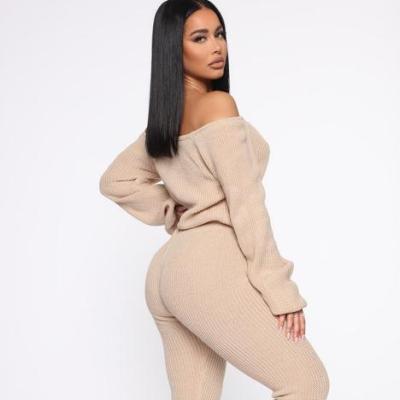 China Anti-Pilling Women's Casual 2 Piece Sport Teams Long Sleeve T-Shirt Bodycon Long Pants Joggers Tracksuit Set Loungewear Sweater Set for sale