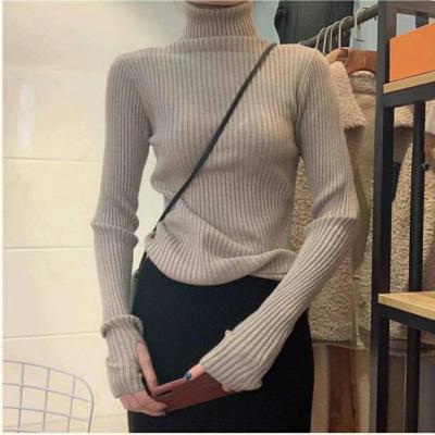 China Turtle neck 2020 custom winter fall crop anti-pilling mujer girls knit women's sweater for sale