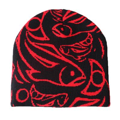 China breathable & Kingsun Jacquard Waterproof Custom 100% Cotton Knitted Hat Motorsport Beanie Hats for sale