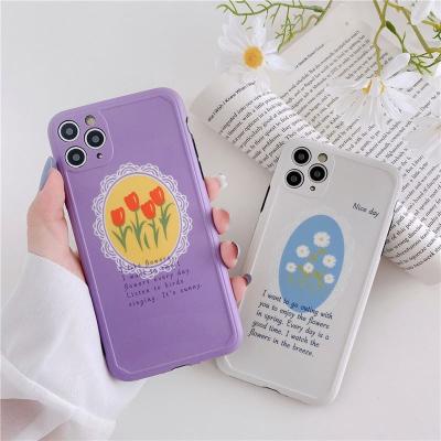 China For Iphone 11 11 pro 7/8 max plus iphone 12 pro mobile phone cases max silicone for 12 pro phone case flower design custom protect cover for phone 12 transparent case for sale