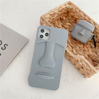 China 2020 newest funny easter statue shockproof cases for X XR XSMAX 7 8 11 Anti-lost custom wholesale pro plus cover for sale