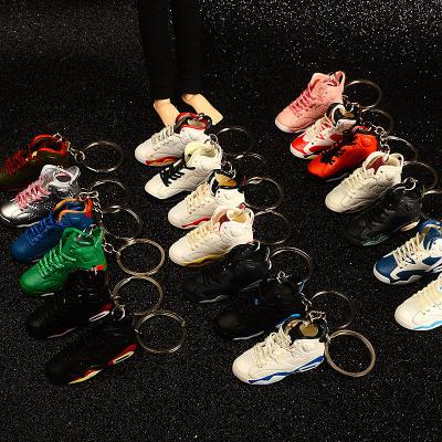 China Promotional Shoe Jordan Key Chain Sports Pairs Shoes Mini Plastic Shoes Rubber 3D Sneaker Key Chain Sk002 for sale