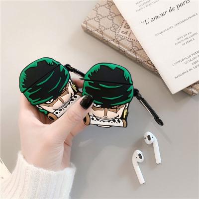 China For Earphone Earphone Accessories Cartoon Cover For Air Pods Silicone Wholesale Case For 1/2 3D Roronoa Zoro Protective Box for sale