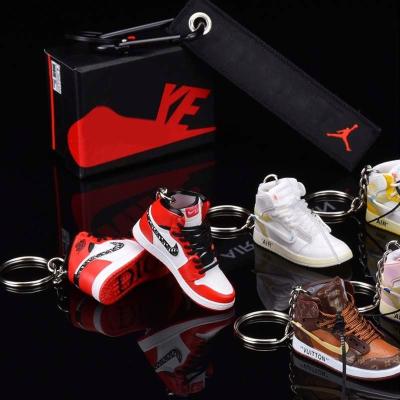 China Wholesale rubber Jordan 1 mini 3d sneaker key chain with good material for sale