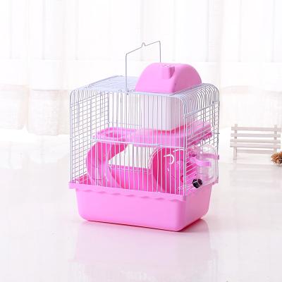 China Double Castle Pet Hamster Nest Pet Hamster Cage Small Castle Breathable Luxury Villa Cage Double Pet Hamster Cage for sale