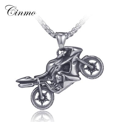 China Korean Hip Hop 316L Stainless Steel Cinmo Motorcycle Jewelry Vehicle Punk Pendant Necklace For Women Men Charm Gift for sale