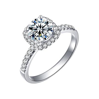 China Square 1ct Brilliant Moissanite Classic Design High Quality FASHIONABLE 925 Sterling Silver Diamond Engagement Women's Jewelry Rings for sale