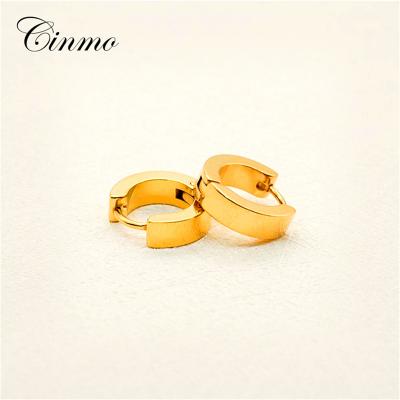 China CLASSIC Cinmo Round Classic Stainless Steel Hoop Piercing Earrings For Women Men Shape Gold Hip Hop Ear Jewelry Wholesale Gifts for sale