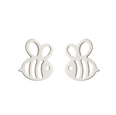 China New stainless steel INS earrings stainless steel hollow bee ear bone studs TRENDY Korean fashion cute animal personality for sale