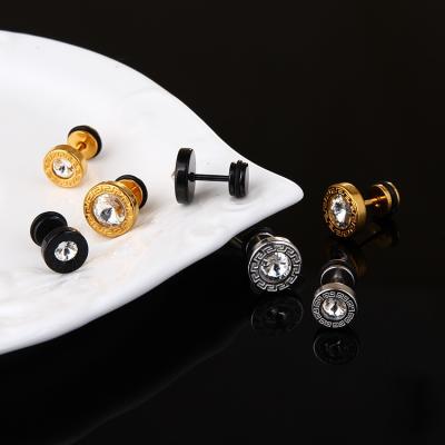 China FASHIONABLE titanium steel is not easy to allergy retro round studs stainless steel personality jewelry satellite stone earrings for sale