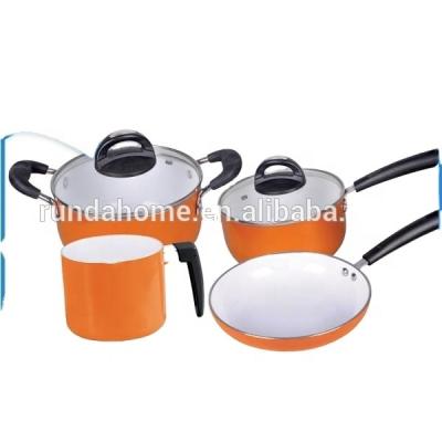 China Cheap price ceramic coating aluminum cookware set viable for sale