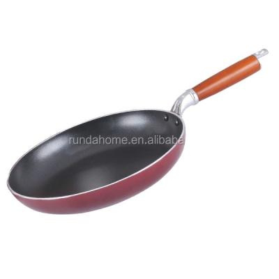 China Durable Aluminum Handle Non-Stick Wood Frying Pan for sale