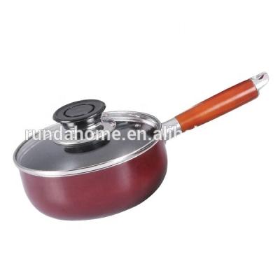 China Sustainable aluminum non-stick pot with lid for sale