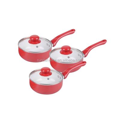 China Sustainable Aluminum Cookware Set With Glass Lid Ceramic Coating for sale