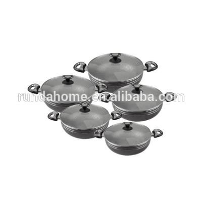 China Sustainable Gray Marble Coating Casserole With Lid for sale