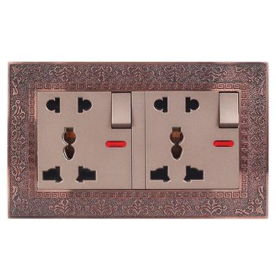 China Wholesale Low Order Quantity Double 13A Wall Socket British Standard Electric Light Switch Easy Installation for sale