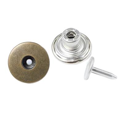 China Brass Removable Metal Button Dry Cleaning Jeans Stud Button For Jackets Garment Accessories for sale