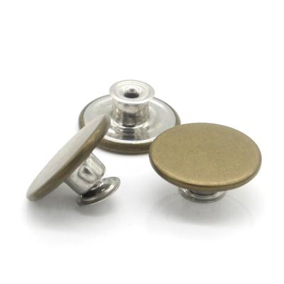 China Antique brass metal color button dry cleaning metal jeans nail button for garment clothing accessories for sale