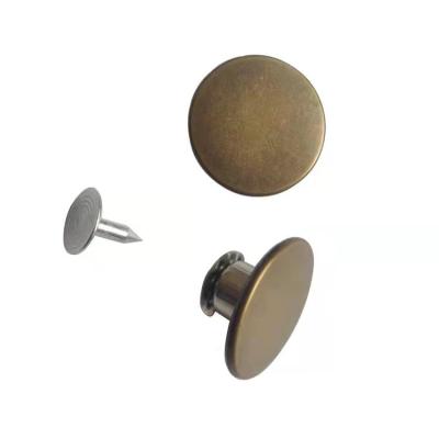 China Dry Cleaning Metal Button Metal Denim Spike Base Brass Button For Denim Garment Clothing Accessories for sale