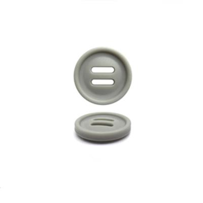 China Dry Cleaning Button Two Holes Plastic Rubber Button For Sweater Garment Accessories for sale