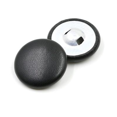 China Dry Cleaning Button PU Leather Fabric Covered Leg Button For Garment Accessories for sale