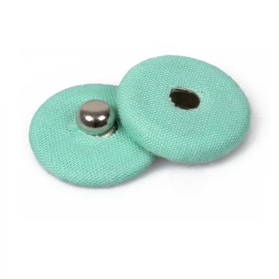 China Dry Cleaning Cloth Covered Button PU Leather Covered Press Snap Studs Two Part Snap Button For Garment Accessories for sale