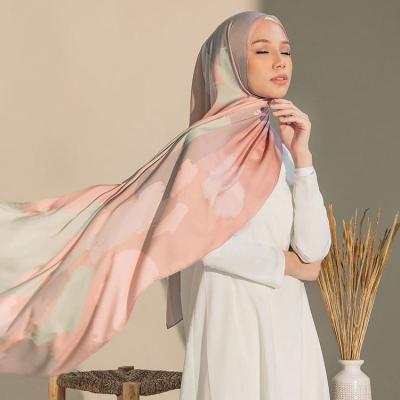 China Fashion bawal scarves hijabs customized stretch satin tudung printed crepe hijab and malaysia muslim for sale