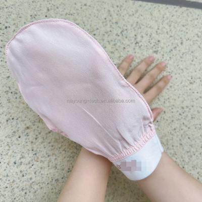 China EXFOLIATE Turkish Silk Exfoliating Body Glove Customized Moroccan Hammam Bath Scrub Rayon Squishy Bath Scrub Glove Glove for sale