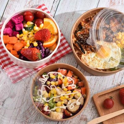 China Biodegradable Fast Food Wrapping Paper Biodegradable Disposable Salad Bowl With Lid for sale