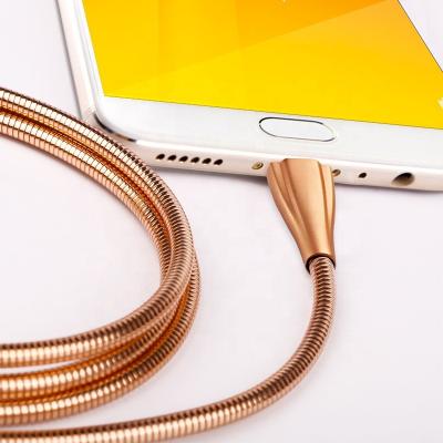 China Charging + Date Transfer Good Quality Metal USB A Male To Type C Data Cable Gold/Silver/Red Color Type C Copper Cable For Mobile Phone for sale